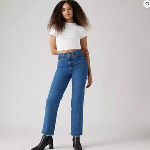 Levi's Ribcage Straight Ankle Jeans 28 - MEDIUM BLUE